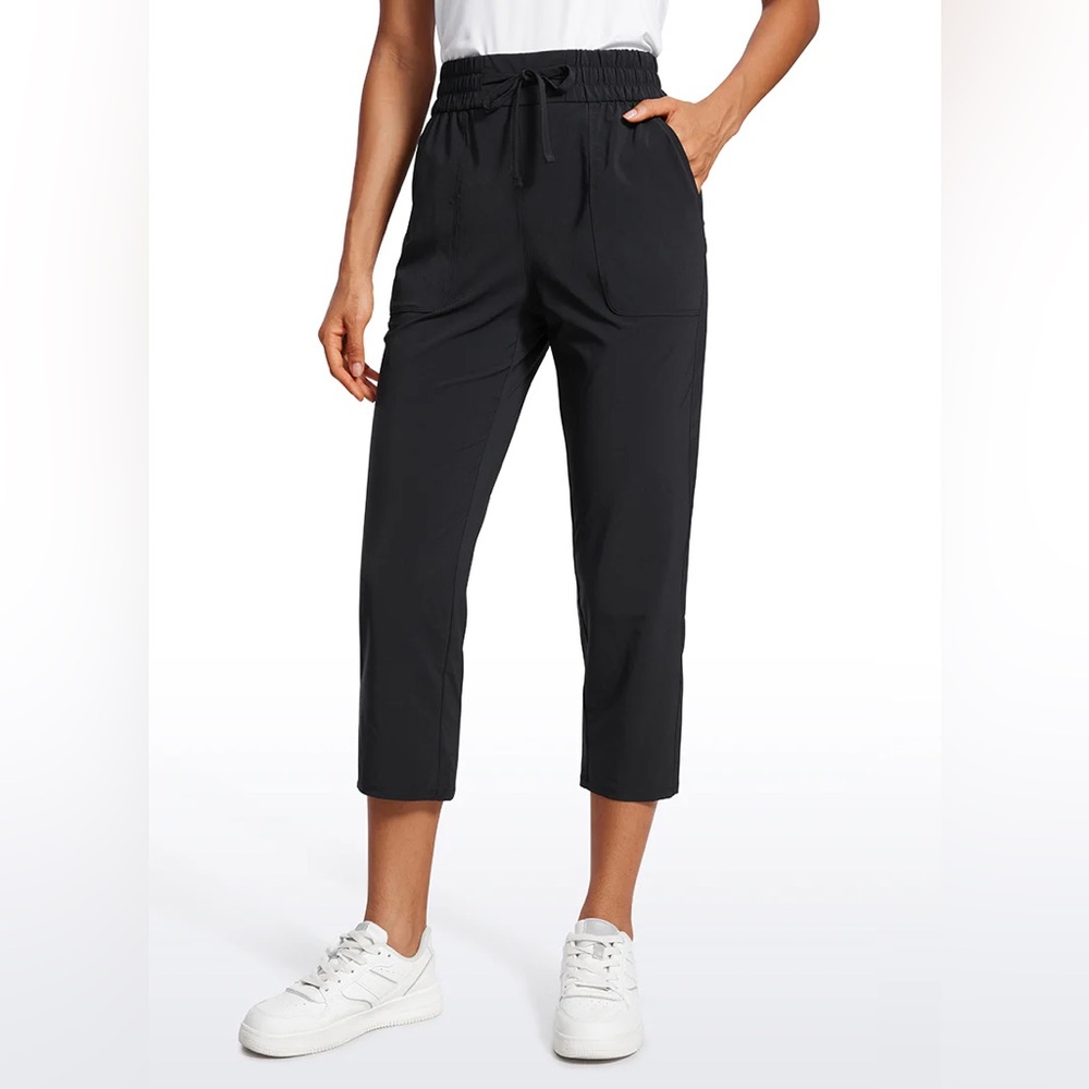 Feathery-Fit Soft Lightweight Cropped Pants with Pockets 23''
